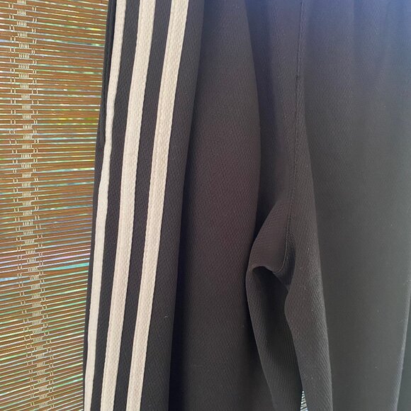 Women's Trefoil Adidas Track Pants Black with white stripes Size Medium - Picture 4 of 6